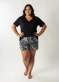 Piżama damska Plus Size z szortami 2XL-4XL kod 5000